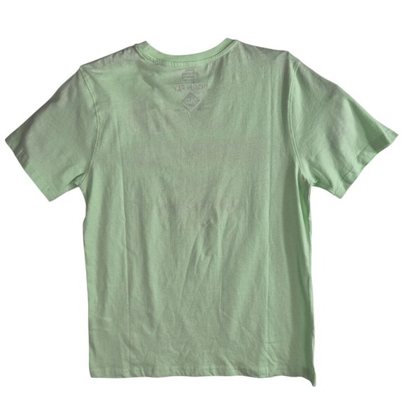 Born Fly Mens T-Shirt Size L Embroidered Mint Green 100% Cotton NWT 48 - Picture 2 of 9